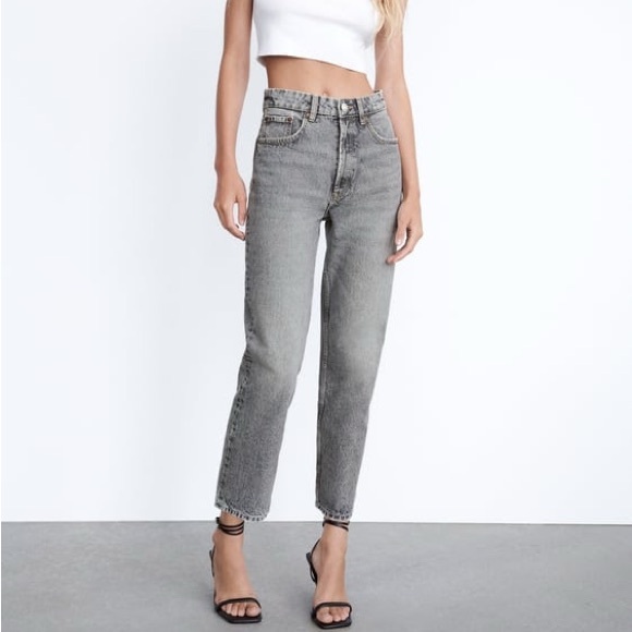 Zara Denim - Zara High Waist Straight Women's Grey Jeans